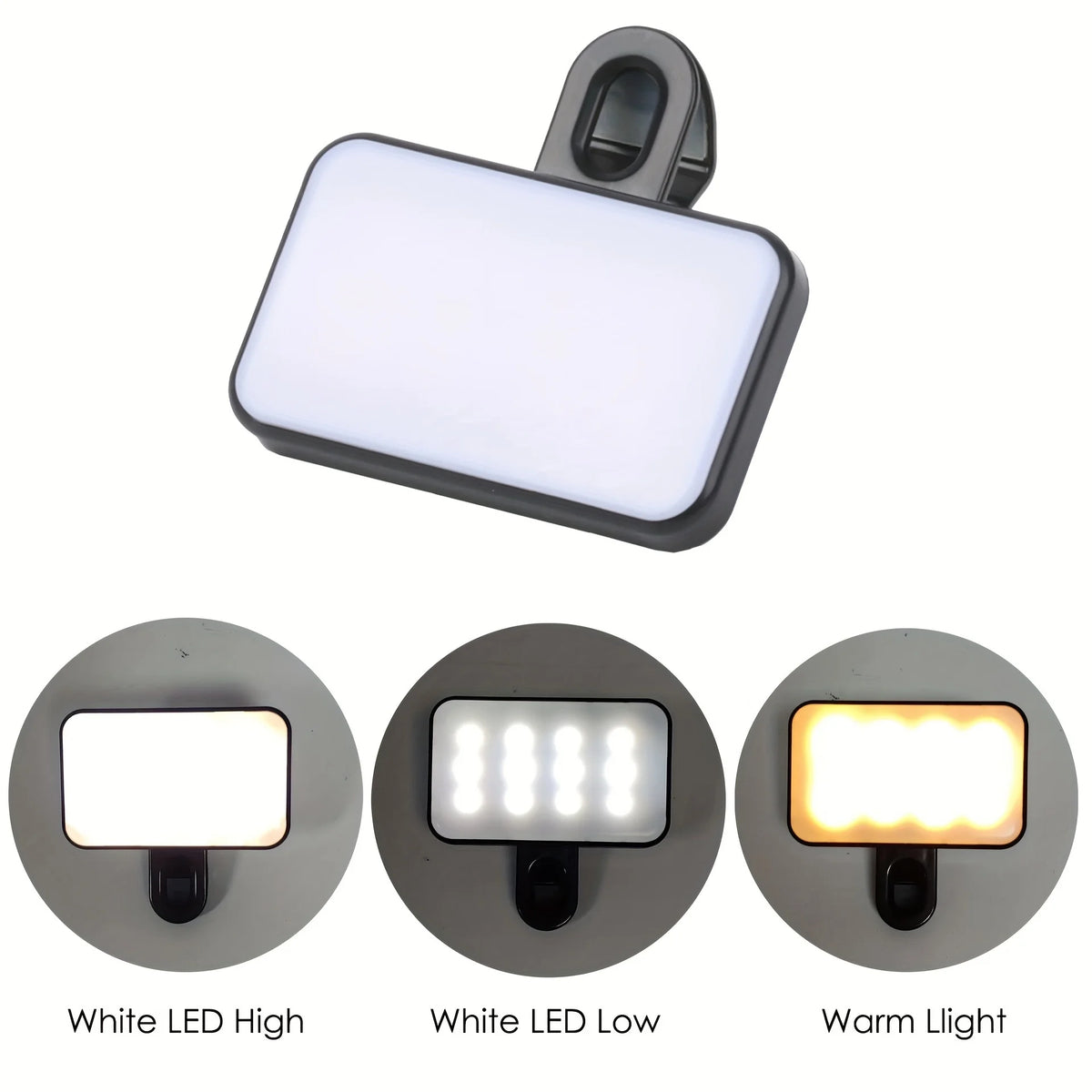 Rechargeable Clip-On Selfie Light