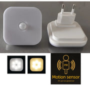 LED Night Wall Lamp Light With EU Plug Smart Motion Sensor Home Staircase Closet Aisle WC Bedside Lamp Hallway Pathway A11