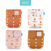 Happyflute New Desig Hot Sale 4Pcs OS Pocket Diaper Washable&Reusable Absorbent Ecological Diaper Cover Adjustable Baby Nappy