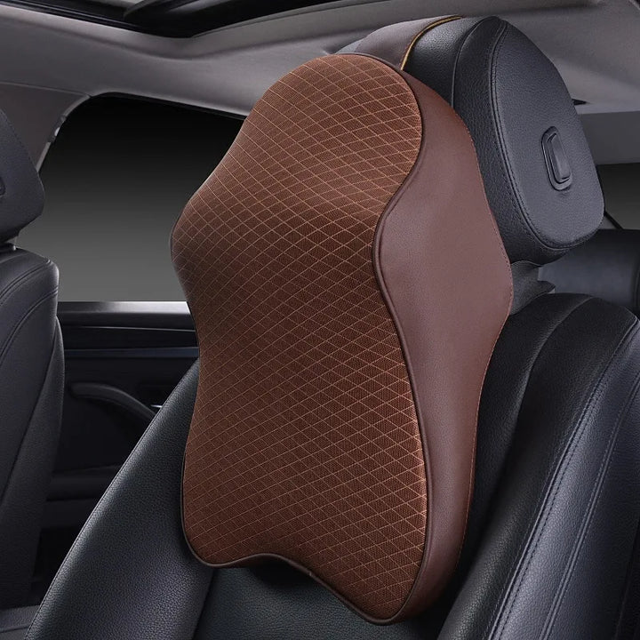 3D Spare Car Headrest Pillow Leather Ice Silk Automobile Neck Rest Waist Supports Cushion For Auto Seat Cover Accessories