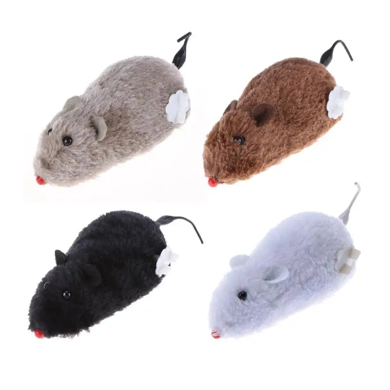 1PC Mouse Toy Clockwork Plush Mouse Toy for Cat Kitten Interactive Playing Toy Mechanical Motion Rat Pet Cat Products