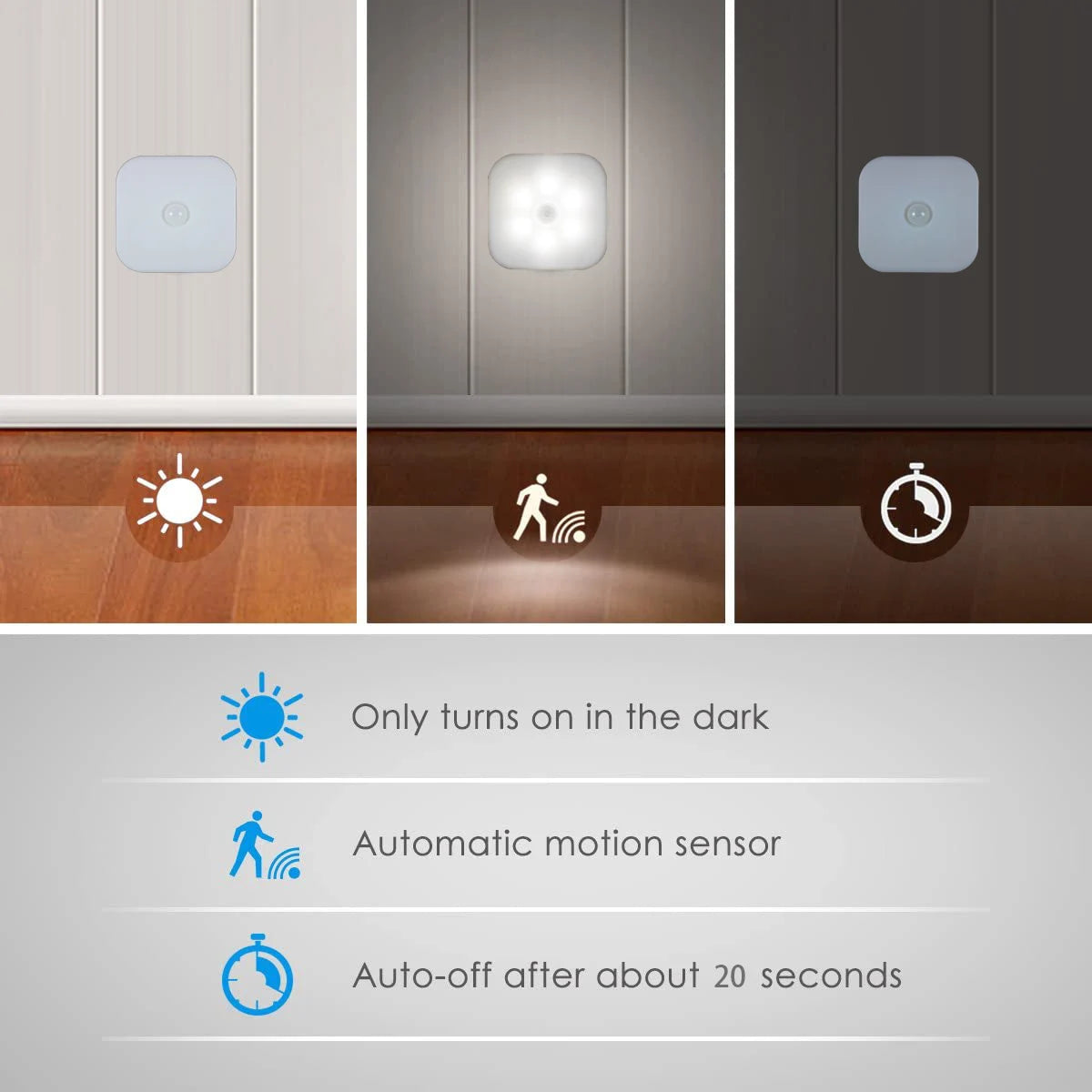 LED Night Wall Lamp Light With EU Plug Smart Motion Sensor Home Staircase Closet Aisle WC Bedside Lamp Hallway Pathway A11