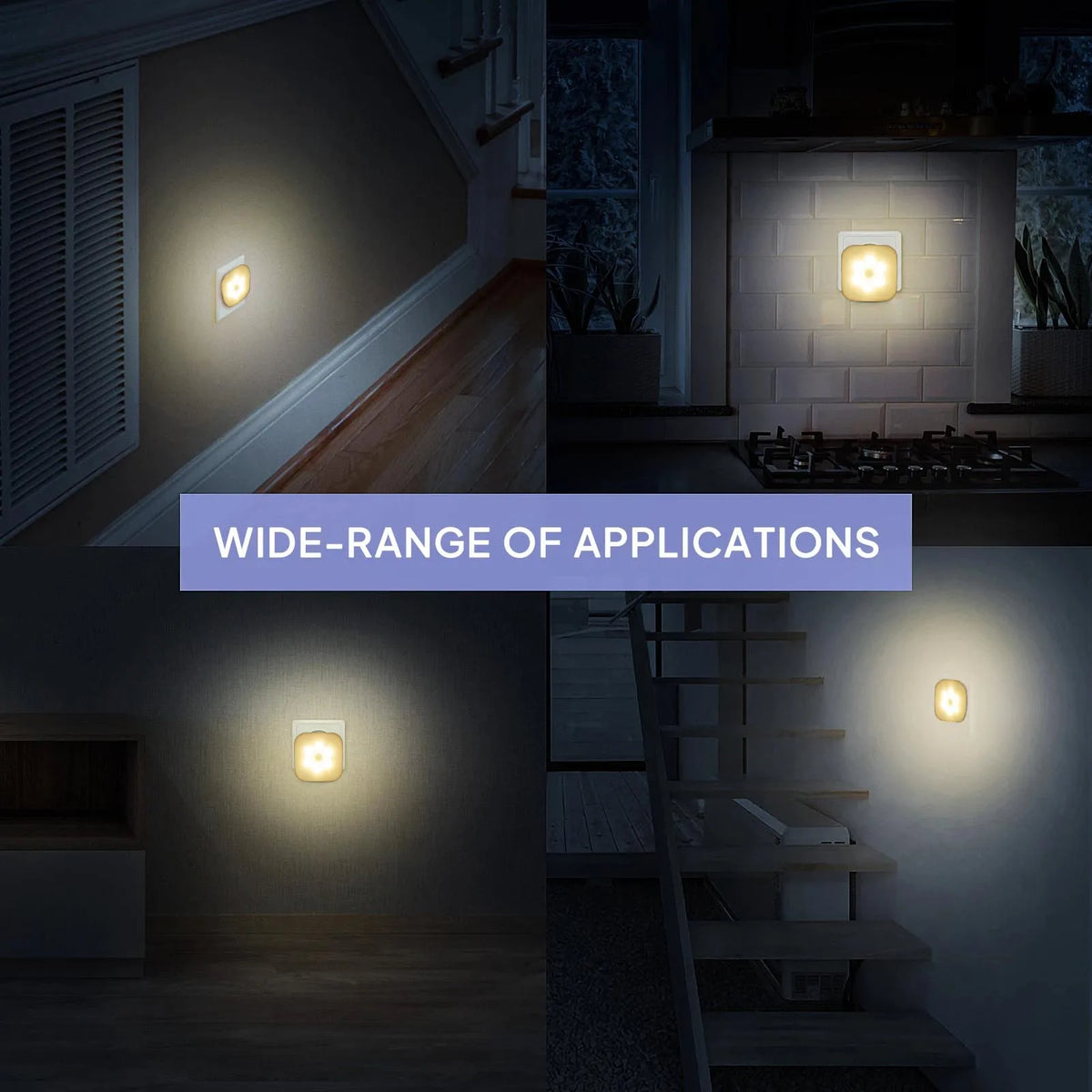 LED Night Wall Lamp Light With EU Plug Smart Motion Sensor Home Staircase Closet Aisle WC Bedside Lamp Hallway Pathway A11