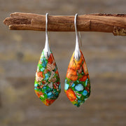 Bohemian Emperor Stone Geometric Pendant Earring Popular Natural Stone Jewelry Earrings for Women Luxury Boho Original earring