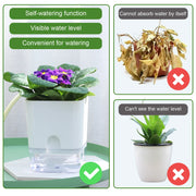 Self Watering Pot Double-deck Magnetic Plastic Self-absorbent Cotton Lazy Flower Pot Fashion Flowerpot Home Garden Pots Supplies