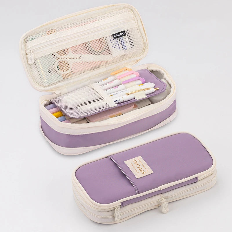 Creative Pencil Case Large Capacity Double Layers CPC Certification Safe Material School case Pouch Stationery for Girls