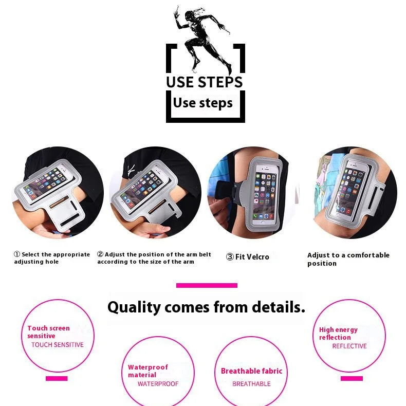New Running Sports Phone Case Arm band For iPhone 15 14 Pro Max XR 6 7 8 Plus Samsung Note 20 10 S9 Maximum Capacity of 7 inches