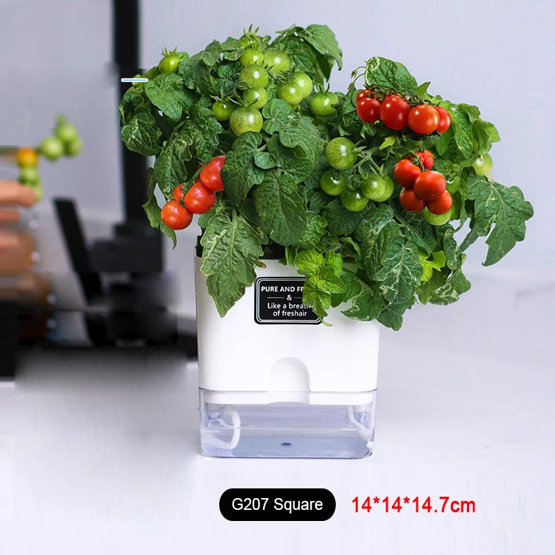 Self Watering Pot Double-deck Magnetic Plastic Self-absorbent Cotton Lazy Flower Pot Fashion Flowerpot Home Garden Pots Supplies