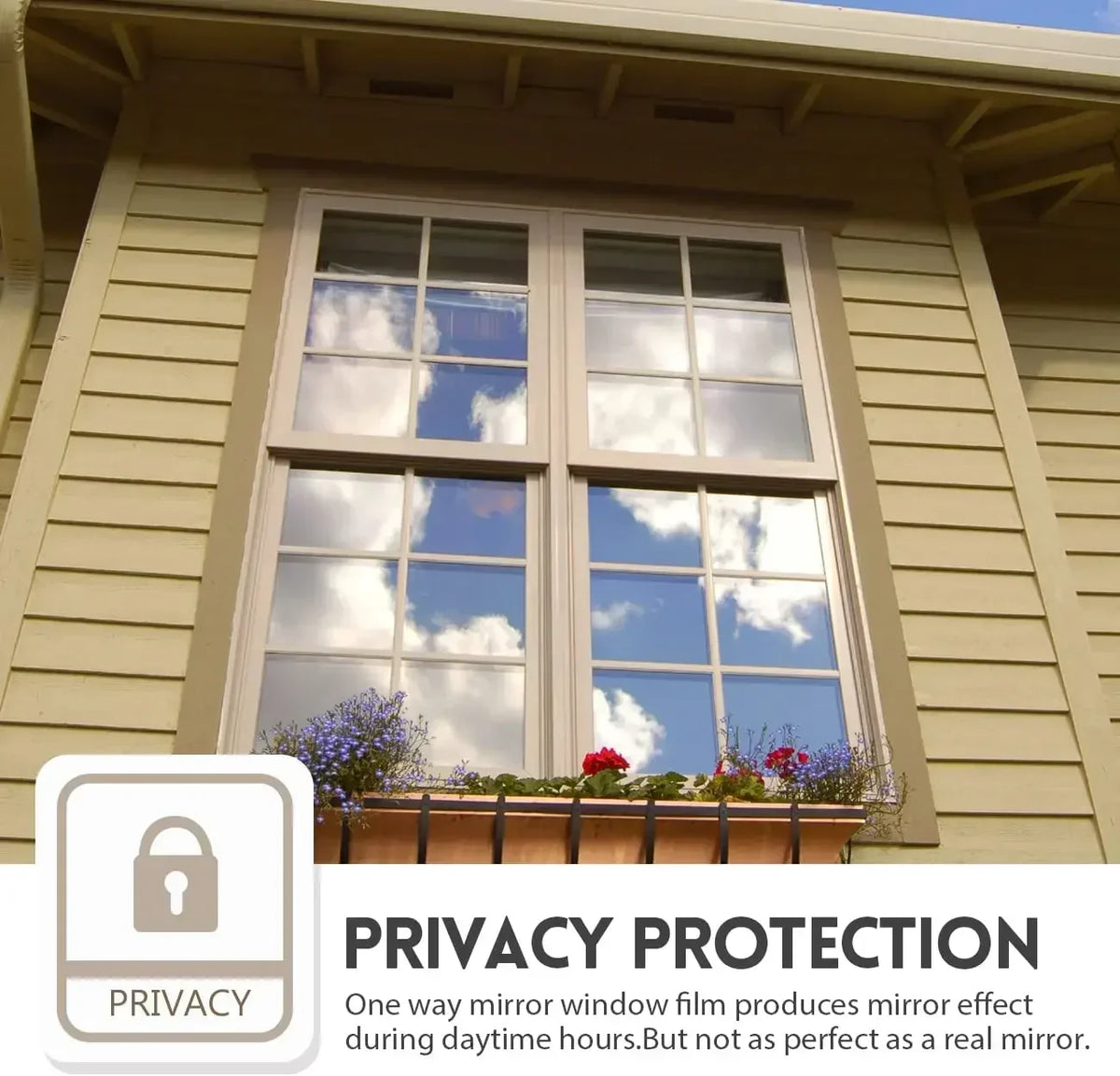 One-way mirror privacy window tint film, view 4