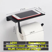 Stainless Steel Bathroom Paper Holder Toilet Roll Holder No Drilling Wall Mount WC Paper Phone Holders Home Paper Towel Holder