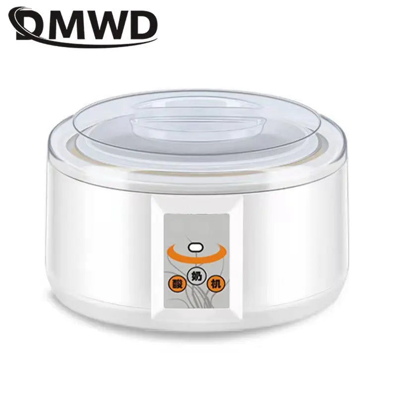 DMWD Fully Automatic Yogurt Maker 1.5L Stainless steel liner Thermostatic Rice wine Enzyme Natto Fermenter With Sealed glass cup