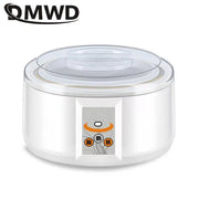 DMWD Fully Automatic Yogurt Maker 1.5L Stainless steel liner Thermostatic Rice wine Enzyme Natto Fermenter With Sealed glass cup