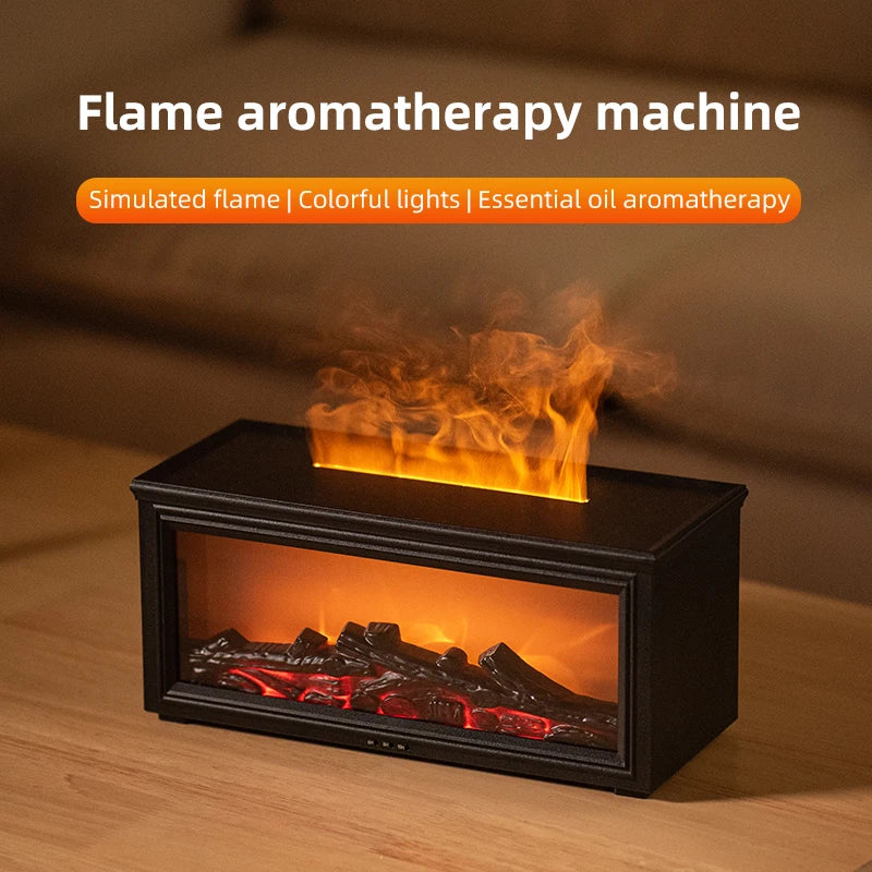 7 Colors of Essential Oil Fireplace Diffuser Mini Flame Aromatherapy Fireplace Humidifier Aromatherapy Oil Diffuser