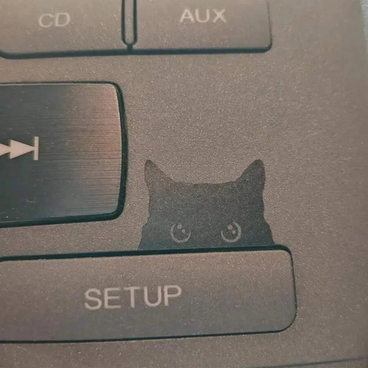 Black cat peeker car interior decal, view 6