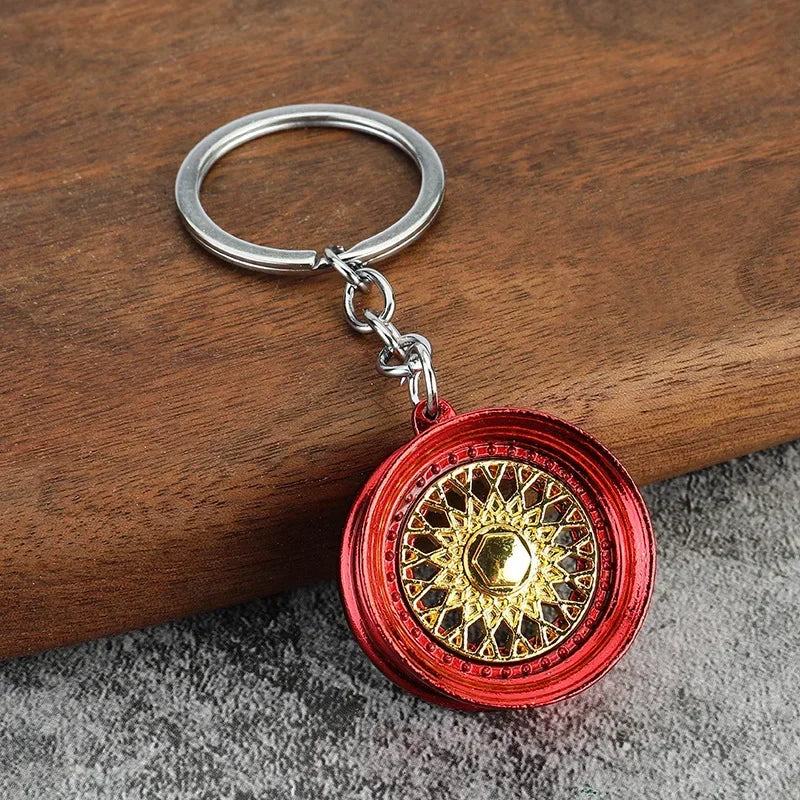 Creative Gear Head Keychain Speed Gearbox Keyring for Car Key Turbo Hub Brake Disc Pendant Shock Absorber Keys Holder Chain Ring