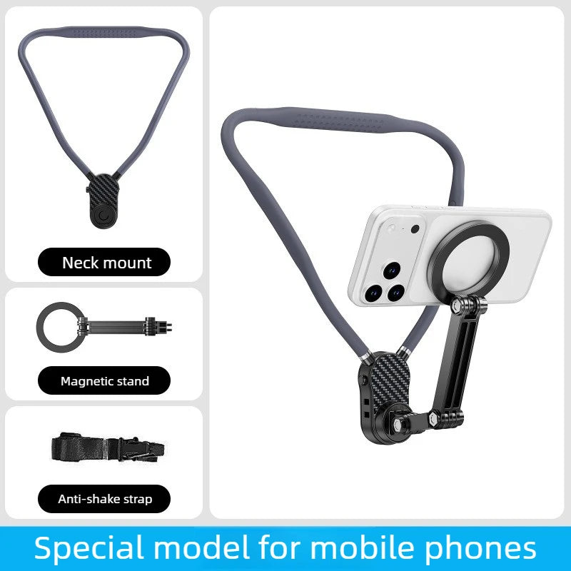 Silicone Magnetic Neck Halter Mobile Phone Holder for IPhone 16 15 14 13 for Huawei for Samsung FOR Xiaomi Selfie Stand Bracket