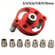 Self‑Centering Dowel Jig, Handheld Straight‑Hole Drill Guide Locator, Wood Panel Punching Tool for Woodworking Furniture Joints
