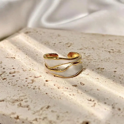 Adjustable Gold Geometric Ring - view 2