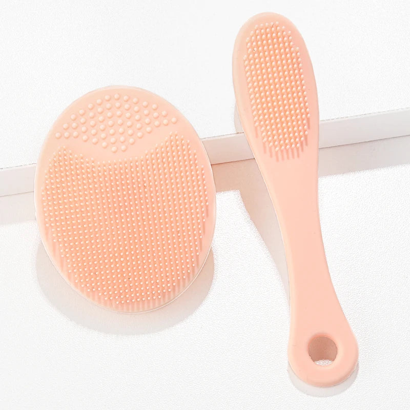 2pcs Set Facial Cleansing Brush Black Head Removal Brush Makeup Facial Skin Remover Suit