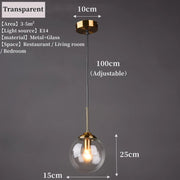 Modern Luxury Metal Chandelier Nordic Creative LED Glass Pendant Lamp Living Room Dining Room Bedside Simple Small Hanging Lamp