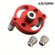 Self‑Centering Dowel Jig, Handheld Straight‑Hole Drill Guide Locator, Wood Panel Punching Tool for Woodworking Furniture Joints