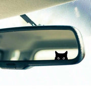 Black cat peeker car interior decal