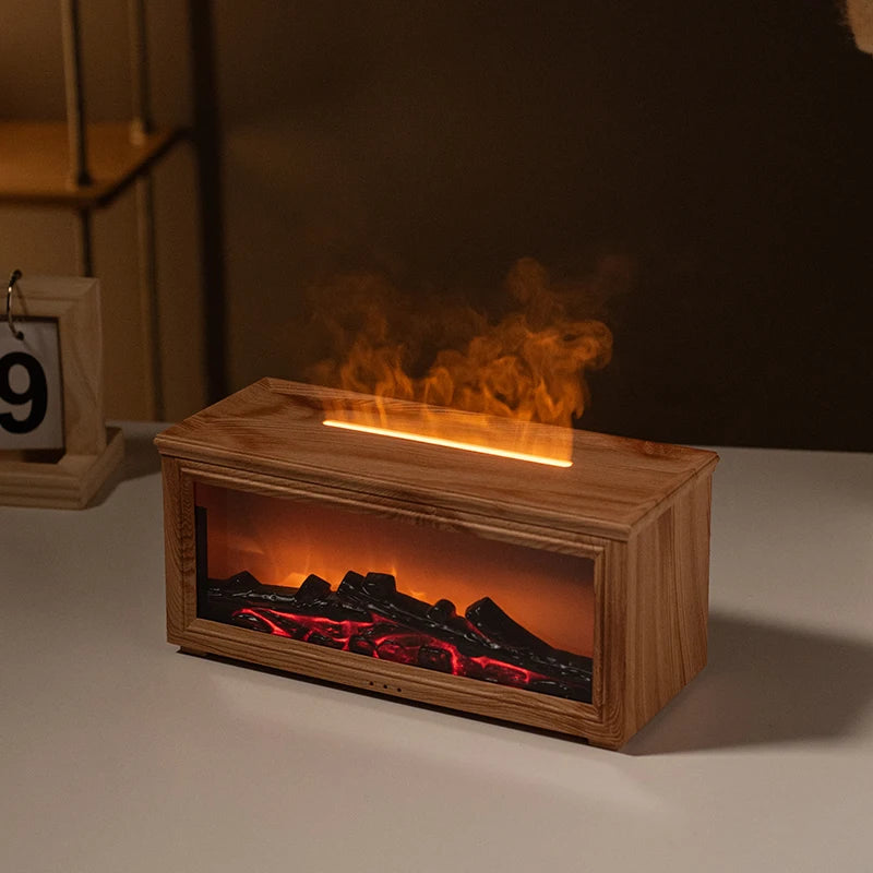 7 Colors of Essential Oil Fireplace Diffuser Mini Flame Aromatherapy Fireplace Humidifier Aromatherapy Oil Diffuser