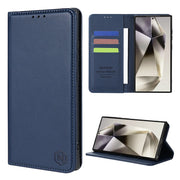 Wallet Skin Friendly Card Slot Magnetic Flip Leather Case For Samsung Galaxy S25 Edge S24 FE S23 Ultra S22 S21 S20 S10Plus Cover