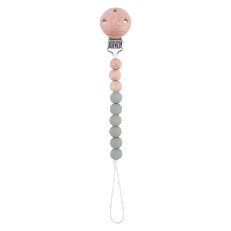 Baby Anti-drop Chain Pacifier Clips Silicone Beads Infant Nipple Appease Soother Chain Clips Dummy Holder Nipple Clip