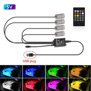 Footwell RGB interior LED light strips for cars, view 10