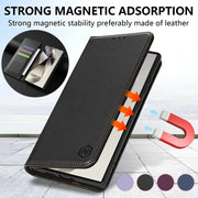 Wallet Skin Friendly Card Slot Magnetic Flip Leather Case For Samsung Galaxy S25 Edge S24 FE S23 Ultra S22 S21 S20 S10Plus Cover