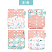 Happyflute New Desig Hot Sale 4Pcs OS Pocket Diaper Washable&Reusable Absorbent Ecological Diaper Cover Adjustable Baby Nappy
