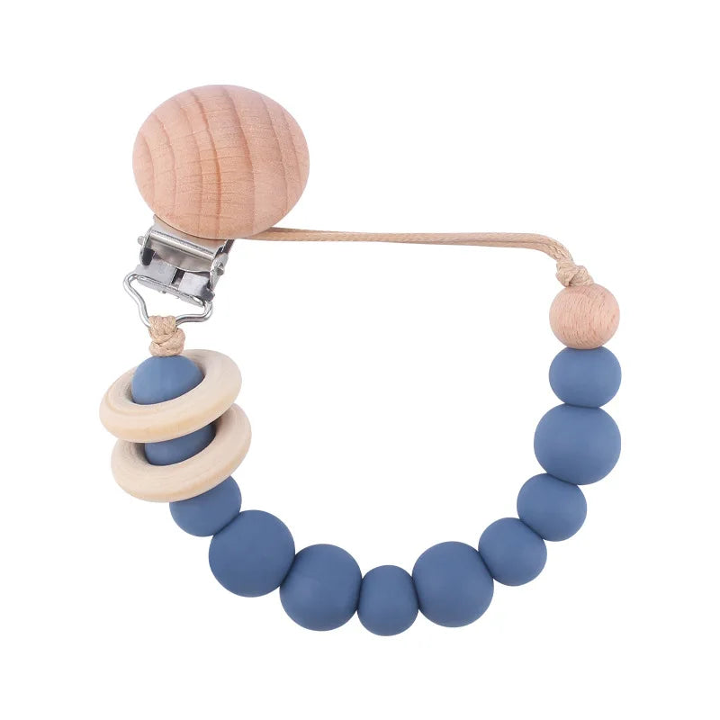 Baby Anti-drop Chain Pacifier Clips Silicone Beads Infant Nipple Appease Soother Chain Clips Dummy Holder Nipple Clip
