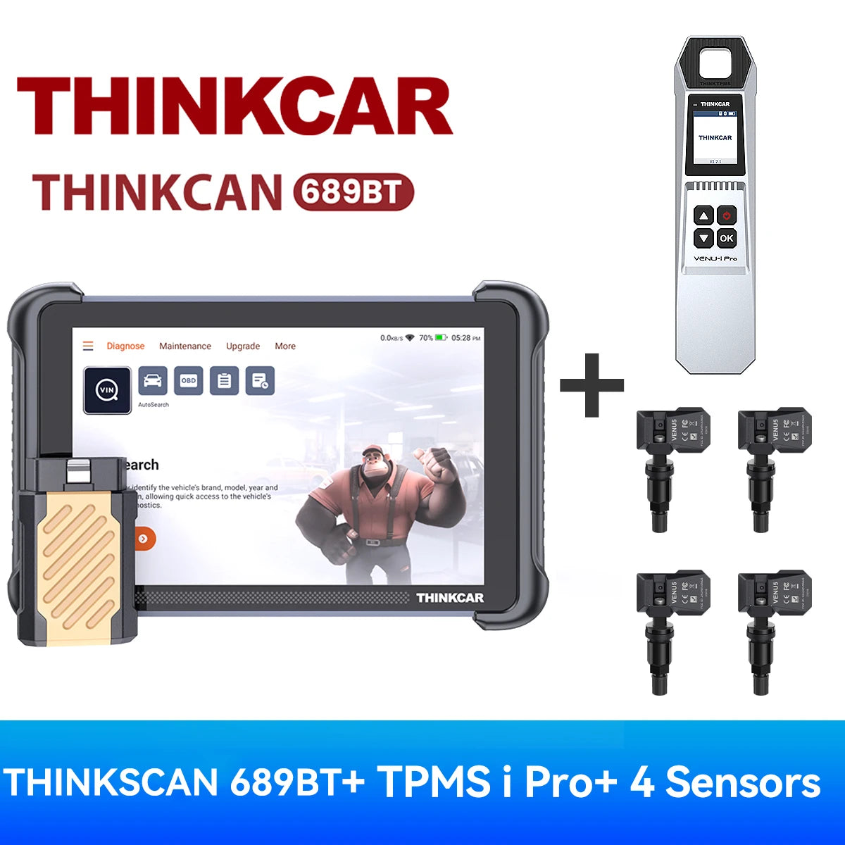 Global Version THINKCAR THINKSCAN 689BT OBD2 Diagnostic Tool DOIP CANFD Bi-directional ECU Coding 35 Resets Lifetime Free Update