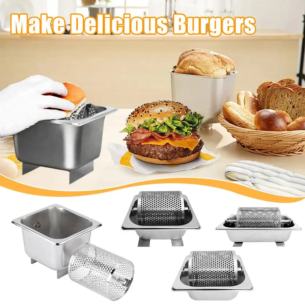 Stainless Steel Butter Roller with Base Butter Spreader Wheel Efficient Labor-saving Butter Dispenser American Burger Tool