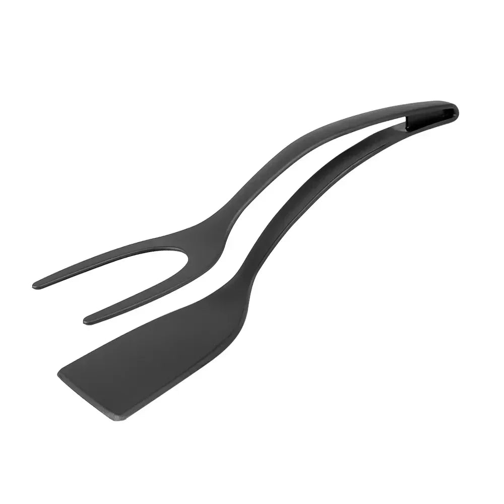 2 in 1 Nylon Grip Flip Tongs with Egg Spatula And Steak Turner Clamp Pancake Fried Turners Kitchen Cooking Accessories