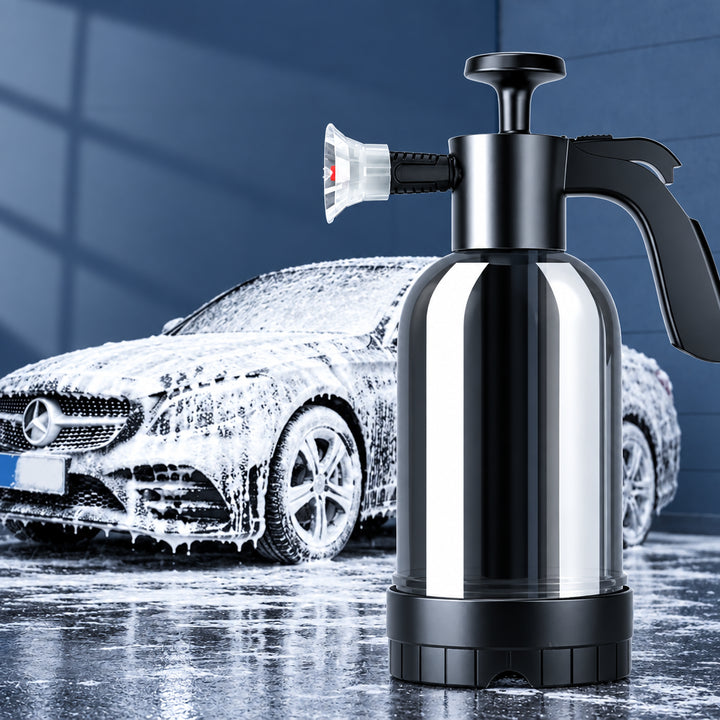2L Hand Pump Foam Sprayer with 3 Types of Nozzle Hand Pneumatic Foam Cannon Snow Foam Car Wash Spray Bottle Car Window Cleaning