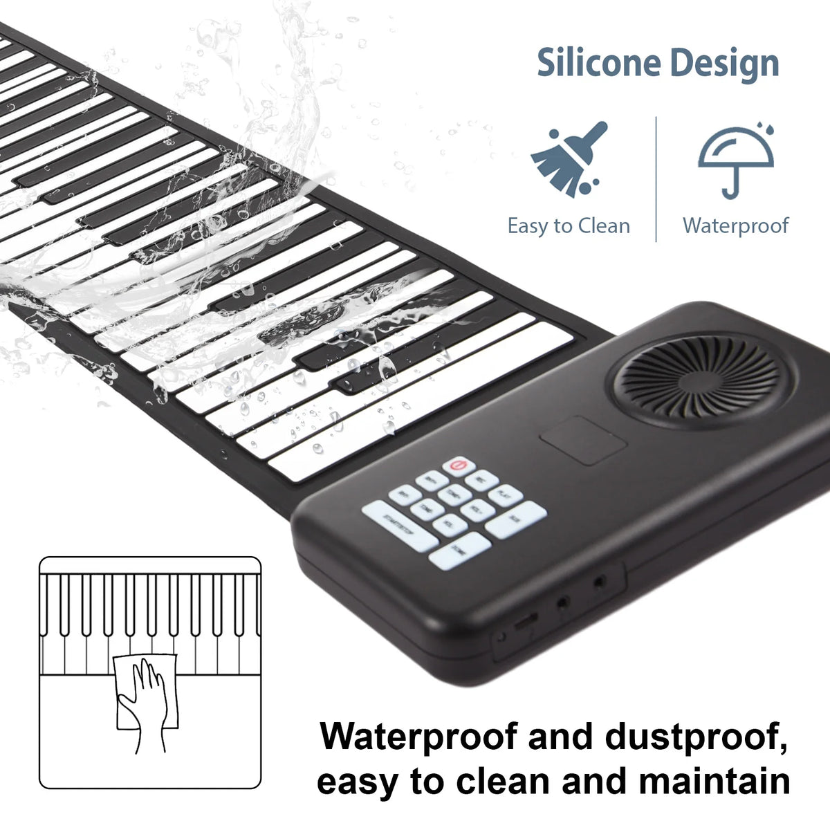 88 Key Portable Piano Handroll Electronic Piano Environmental Silicone Foldable Piano Home Practice Professional Electronic Pian