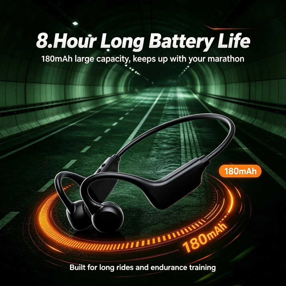KEBIDUMEI Bluetooth 6.0 Air Conduction Earphones Sports Open-Ear Headphones Supports TF Card Outdoor Noise Reduction Headsets