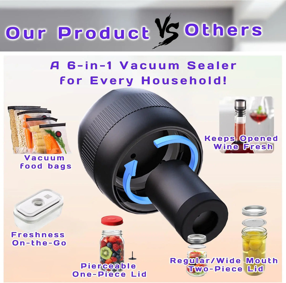 Electric mason jar vacuum sealer, view 3