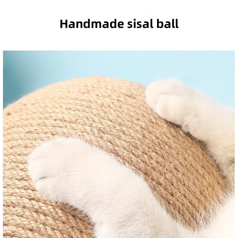 Cat Scratching Ball Toy Kitten Sisal Rope Ball Board Grinding Paws Toy Cats Scratcher Wear-resistant Pet Furniture Supplies