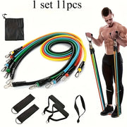 11pcs/Set Pull Rope, Resistance Bands, Portable Fitness Equipment, Ankle Strap, Chest Expander, Elastic Exercise Band