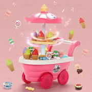 Children's Girls Play Every House Ice Cream Candy Ice Cream Truck, Puzzle Simulation Cart Kitchen Toy Set