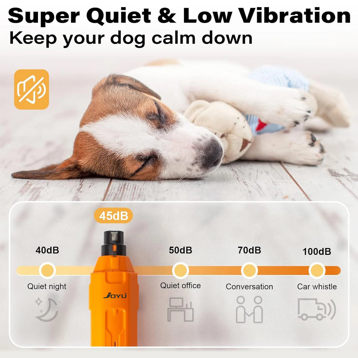6-Speed Dog Nail Grinder Enhanced Pet Nail Grinder Super Quiet Rechargeable Electric Dog Nail Trimmer Painless Paws Grooming