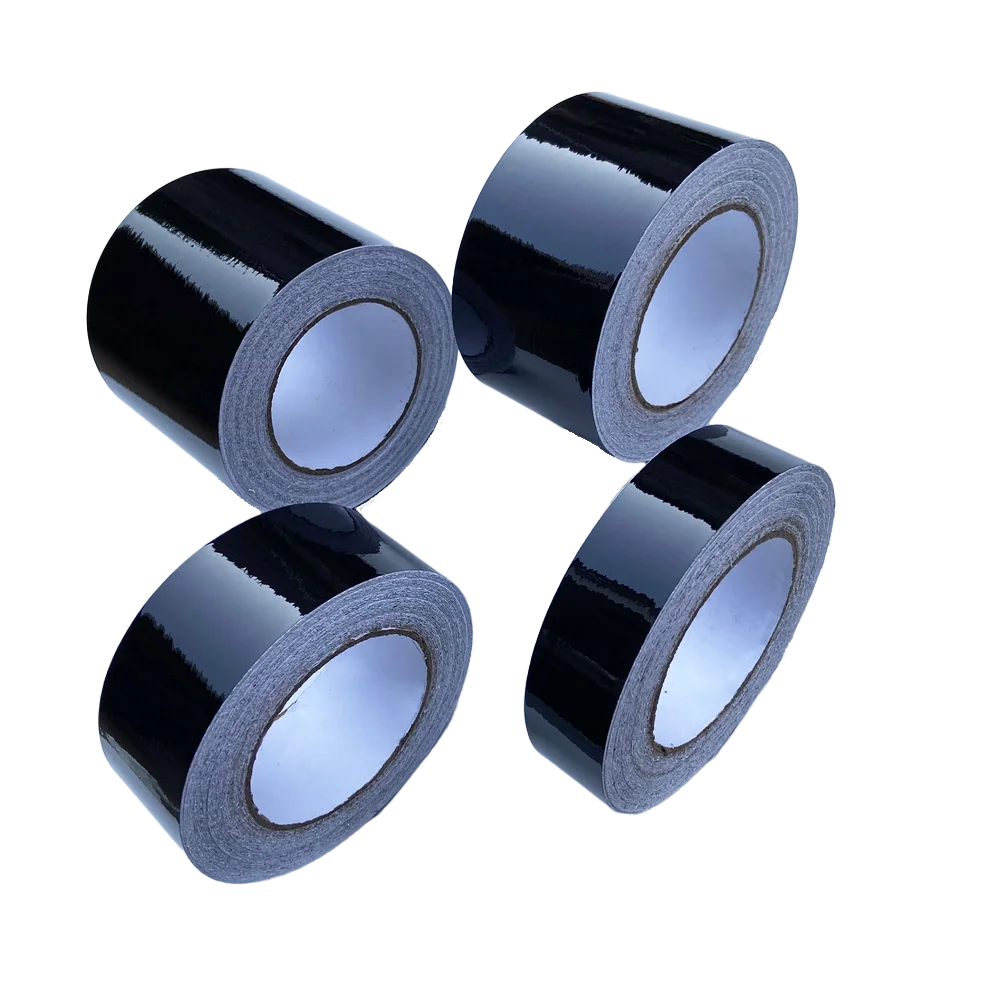 Glossy black chrome delete vinyl tape roll, view 6