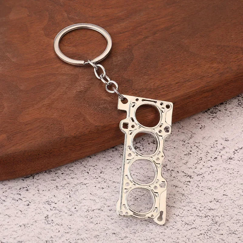 Creative Gear Head Keychain Speed Gearbox Keyring for Car Key Turbo Hub Brake Disc Pendant Shock Absorber Keys Holder Chain Ring