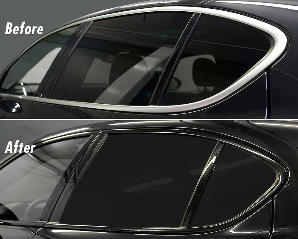 Glossy black chrome delete vinyl tape roll, view 4