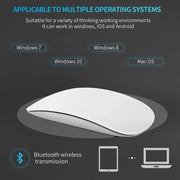 Lenovo Wireless Mouse Rechargeable Bluetooth 5.0 Silent Surface Touch Mice Ultra-thin Magic Mouse For Laptop Ipad Mac PC Macbook