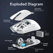 ATTACK SHARK X11 Rechargeable Gaming Mouse, PAW3311 Sensor, 800-22000 DPI, Wired 2.4GHz Bluetooth, Magnetic Charging Dock