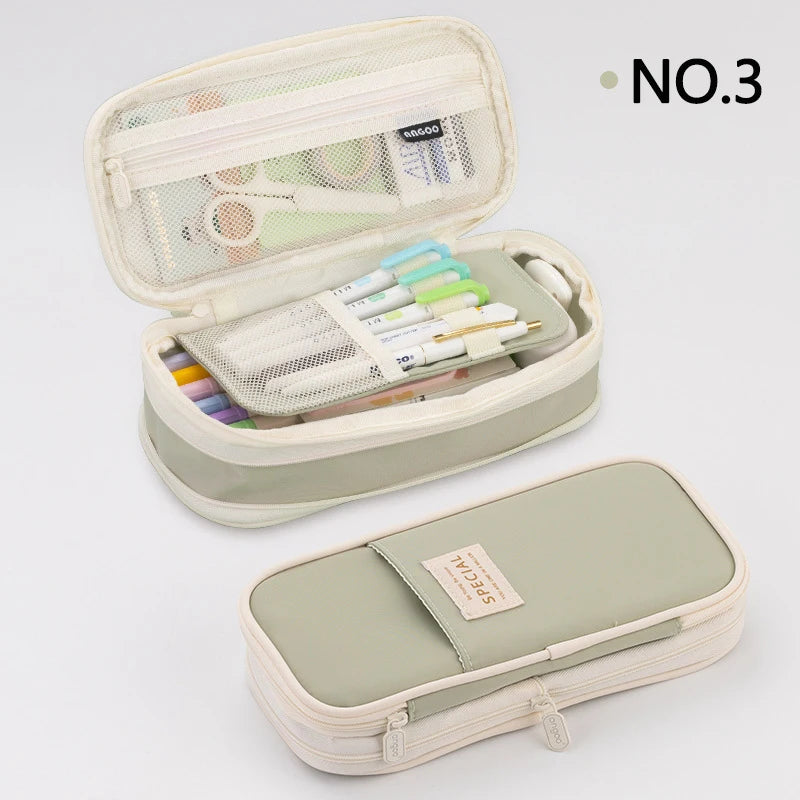 Creative Pencil Case Large Capacity Double Layers CPC Certification Safe Material School case Pouch Stationery for Girls